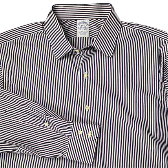 Brooks Brothers Other - Brooks Brothers Dress Shirt Egyptian Ctn Sz 16-33 Slim Blue Stripe Button-Down